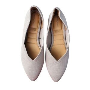 CYNTHIA ROWLEY Pointed Toe Knit Flats | Neutral Taupe | Sustainable Size 8M